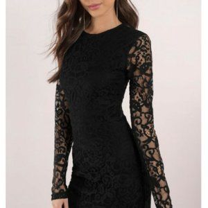 TOBI black lace long sleeve bodycon dress size small NWT